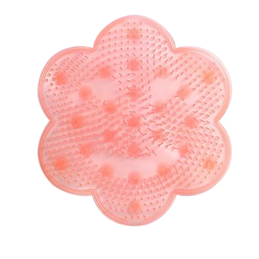 Pink B Силиконовые ленивые мытья ног ванна артефакт массаж спины подушка подошва удаление омертвевшей кожи мыть кисти часы с чашкой на присоске для ванной коврик чистый - Цвет: Pink B