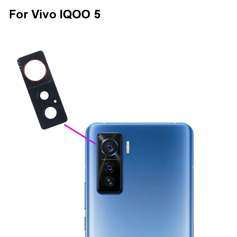 

High quality For Vivo IQOO 5 Back Rear Camera Glass Lens test good For Vivo IQOO5 Replacement Parts IQ OO 5
