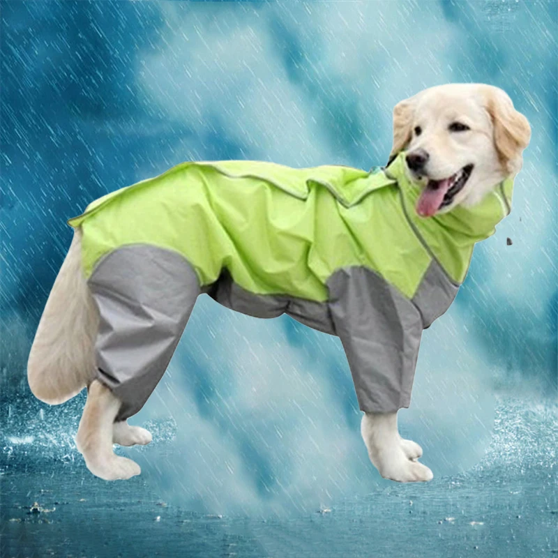 All inclusive Large Dog Raincoat Waterproof big Dog Clothes Coat hoodie Rain Jacket Reflective Small Medium big dog poncho
