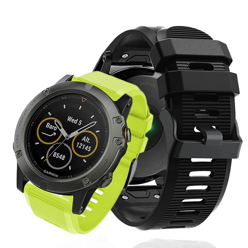 Ремешок спортивный быстросъемный для смарт-часов Garmin Fenix 6x Pro силиконовый браслет