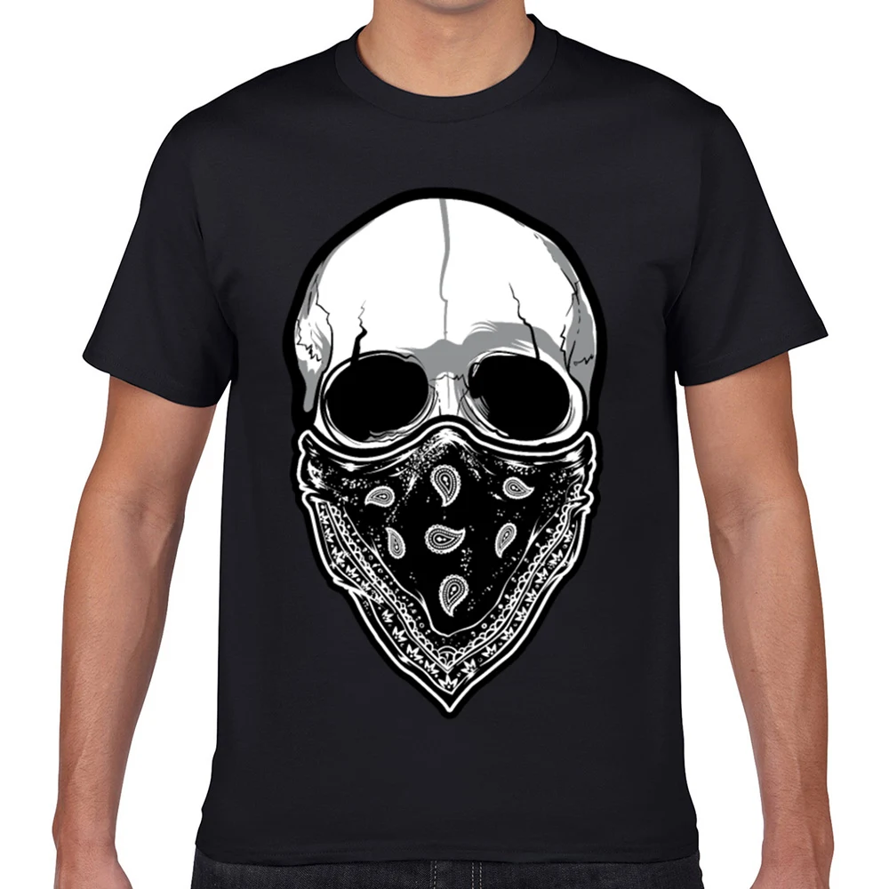 

Мужская Винтажная футболка с круглым вырезом и принтом черепа