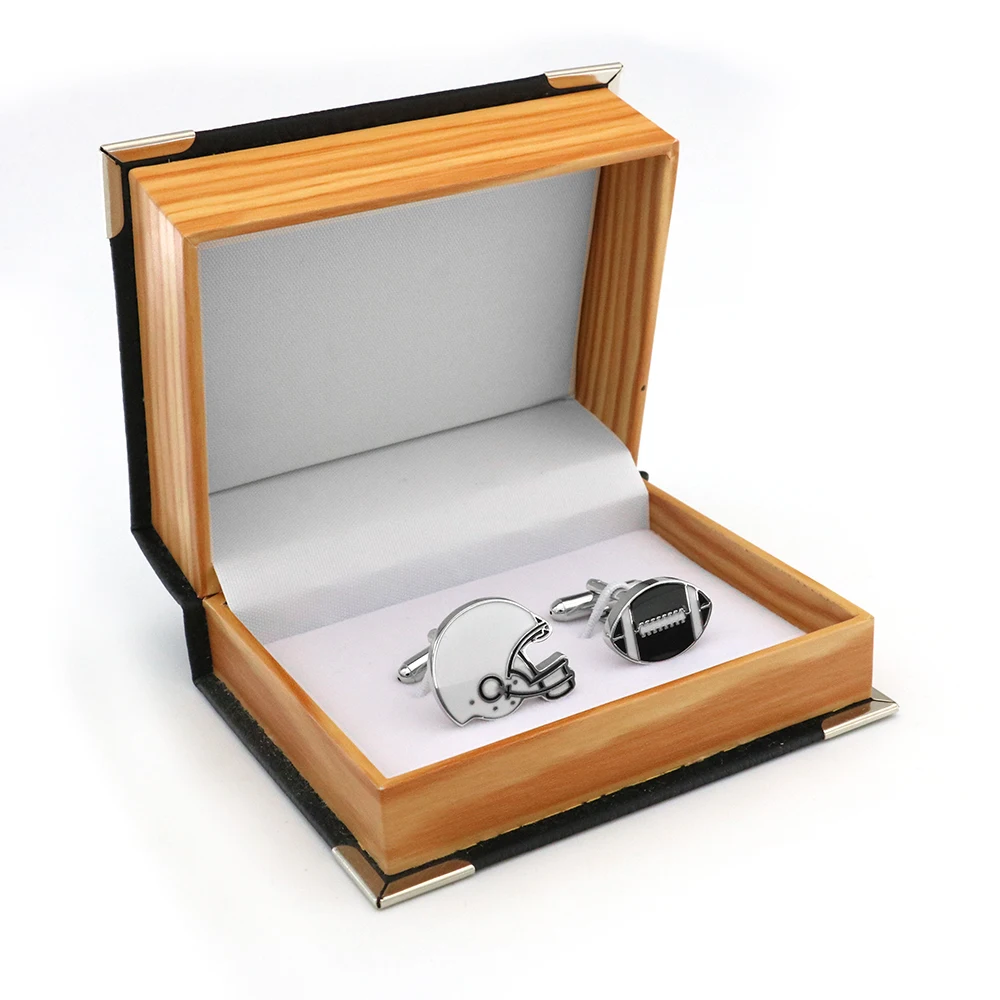 Мужские латунные запонки iGame черные для американского футбола регби-плеер дизайн