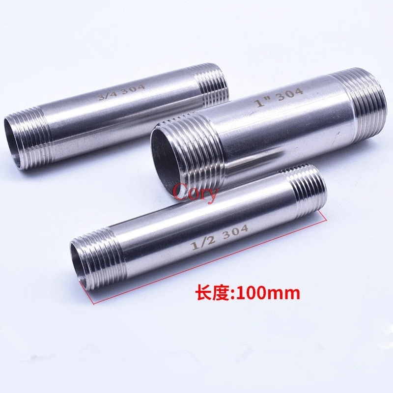1 шт. подключение воды 1/" 1/4" 3/" 1/2" 3/" 1" 1-1/4» 1-1/" штекер папа-папа резьбовой Соединительный патрубок для труб SS304 100 мм Длина