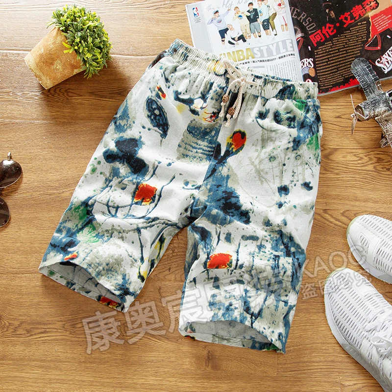 

Summer Beach Pants Men's Pure Cotton Board Shorts Summer Big Underpants Capris Casual Pants Medium Size Eden Park Swimshort Hot