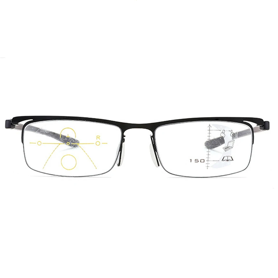 Мультифокальные очки для чтения унисекс с защитой от синего цвета половинчатая