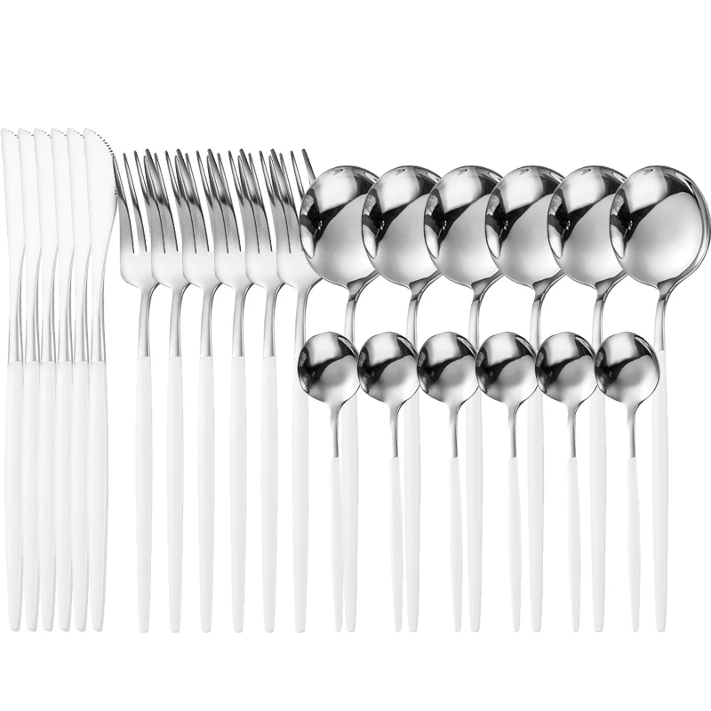 

Stainless Steel Rose Gold Cutlery Set Steak Knife Fork Coffee Spoon Teaspoon Dinner Knife Dinnerware Tableware Dinner Set Servic