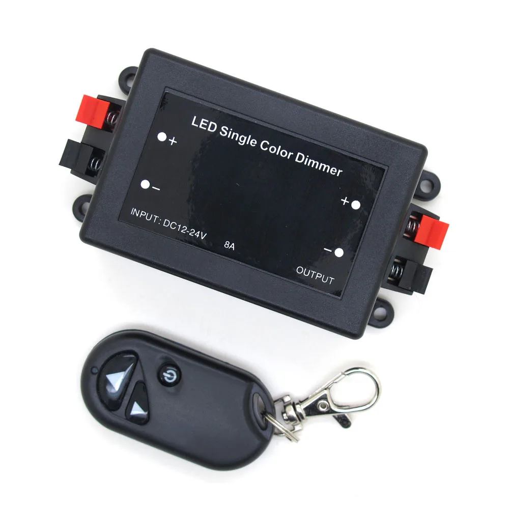 

LED Single Color Dimmer DC 12V 24V 8A RF Wireless Remote Brightness Controller Switch For LED Strip Light