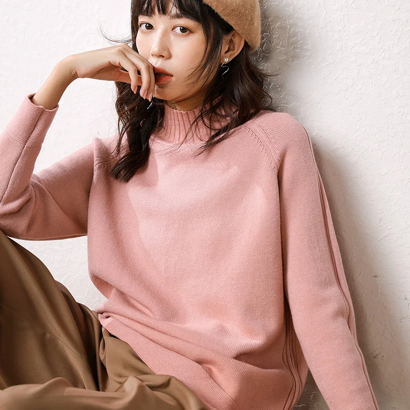 2019 new cashmere sweater women clothes high collar long-sleeved female pure warm pullover | Женская одежда