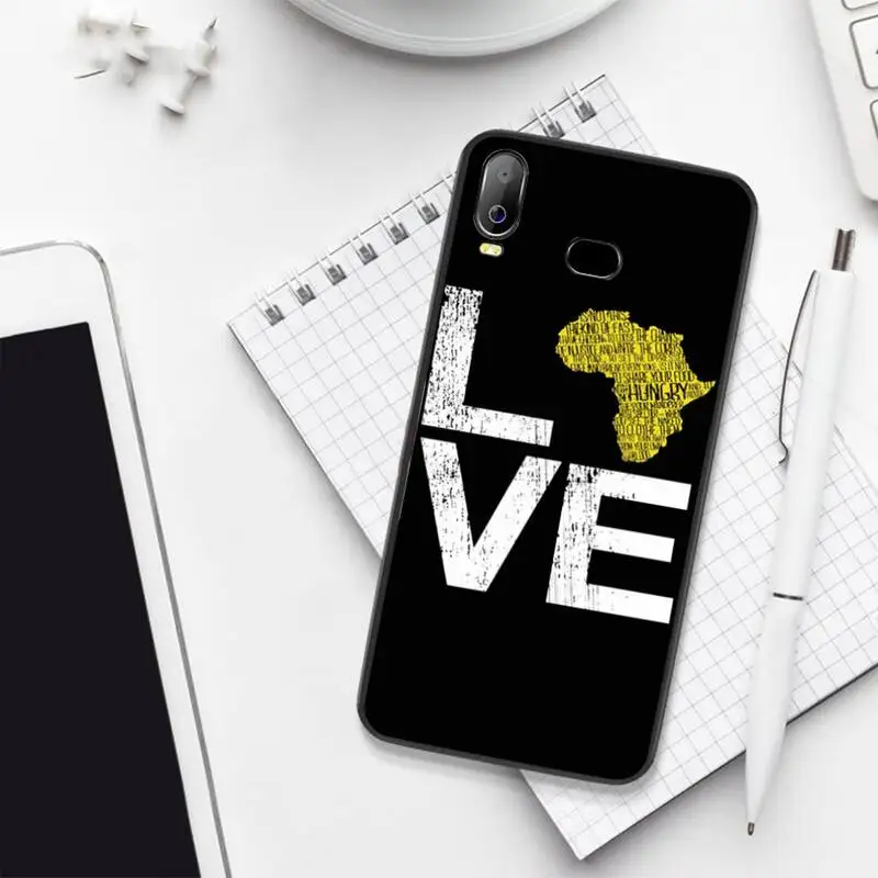 Чехол-накладка для Samsung A10 A20 A30 A40 A50 A70 A71 A51 A6 A8 2018 из ТПУ с рисунком карты Африки |
