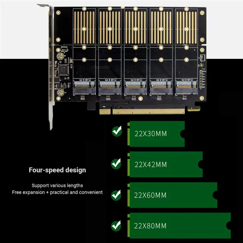 плата расширения pcie3 0 x16 на 5 порто