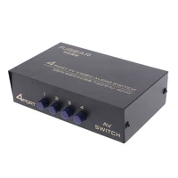 new 4 port av audio video rca 4 input 1 output switcher switch selector splitter box