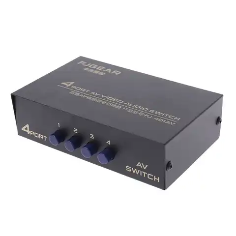 Новый 4 порта AV аудио видео RCA 4 входа 1 выход Переключатель Селектор сплиттер коробка