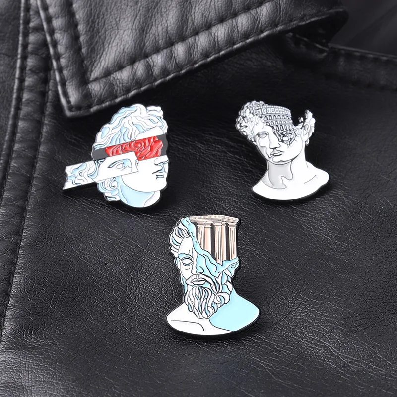 

Gothic Style Sculpture Lapel Pins Fashion Enamel Brooches Art Avatar Cartoons Anime Badges For Women Large Hijab Pins Brooch