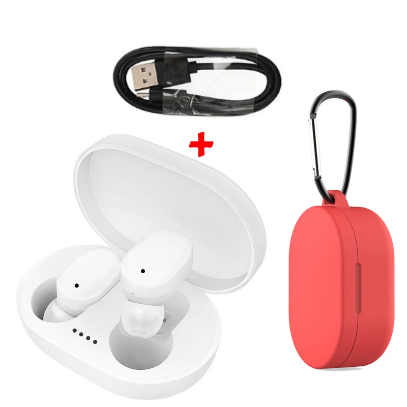 White Red case A6S беспроводные наушники спортивные наушники Bluetooth 5,0 TWS наушники с шумоподавлением микрофон для iPhone huawei samsung Xiaomi Redmi - Цвет: White Red case