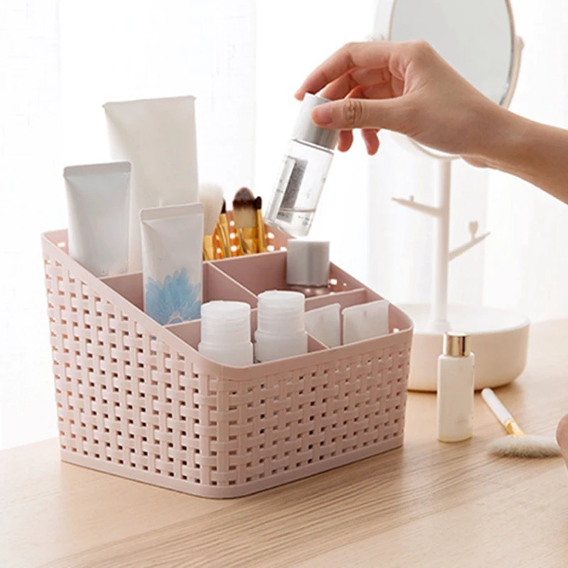 Полый дизайн пластиковая косметическая коробка для хранения стол с