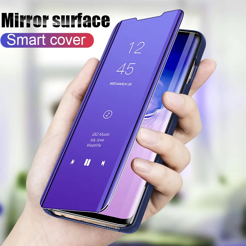 Умный зеркальный флип-чехол для Samsung Galaxy Note 10 3 4 8 5 9 S6 S7 S8 S9 S10 S10E 5G Lite Edge Plus Pro |