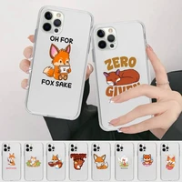 anime funny foxs phone case for iphone 13 12 mini 11 pro xs max xr x 8 7 6 6s plus 5s cover