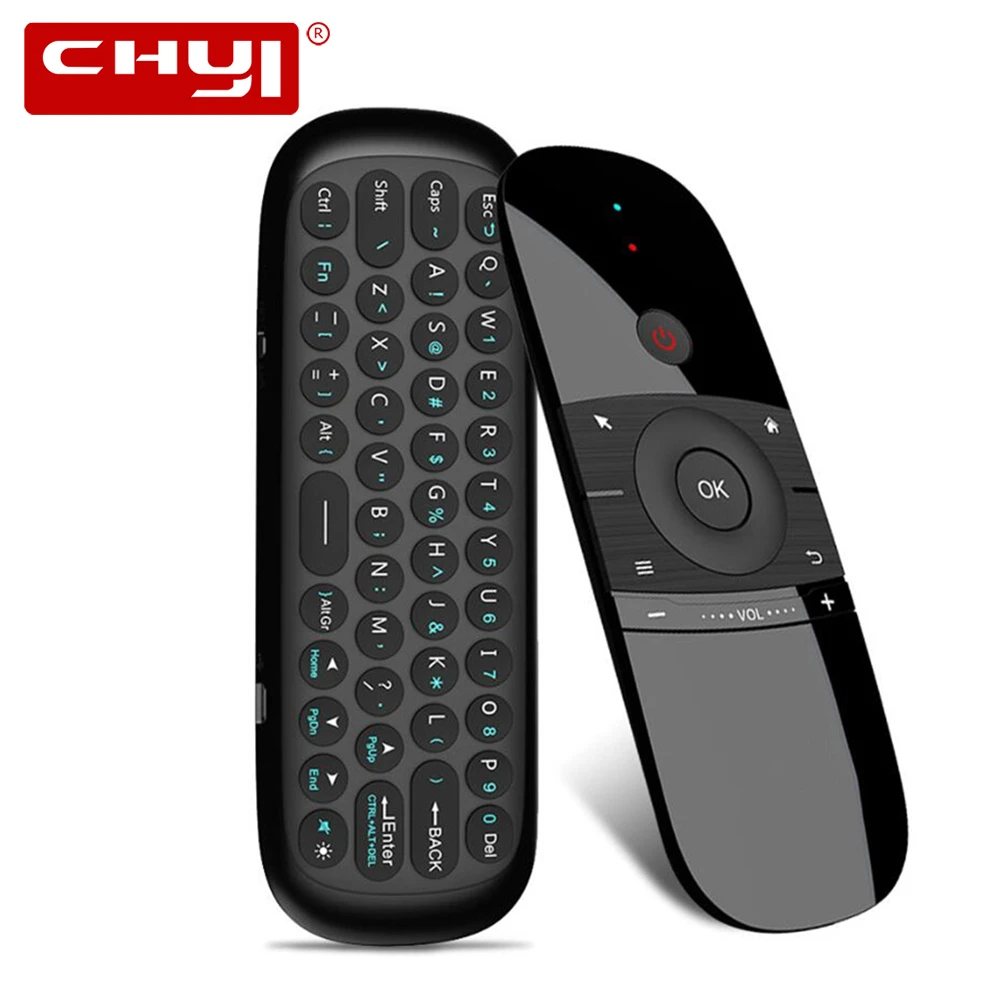 Беспроводная мини-клавиатура CHYI W1 Air Mouse 2 4G Rechargeble с пультом дистанционного