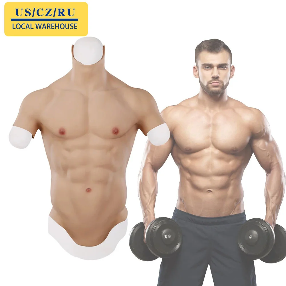 

Cosplay Male Suit Fake Belly Muscle Men's Chest Crossdresser Macho Realistic Silicone Artificial Simulation Muscle