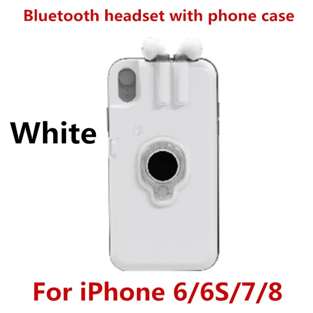 White For 6 6s 7 8 Модный беспроводной Bluetooth наушник чехол для телефона для iPhone 6 6x7 8 Plus Bluetooth ушной чехол для телефона s для iPhone XS MAX XR X Чехол - Цвет: White For 6 6s 7 8