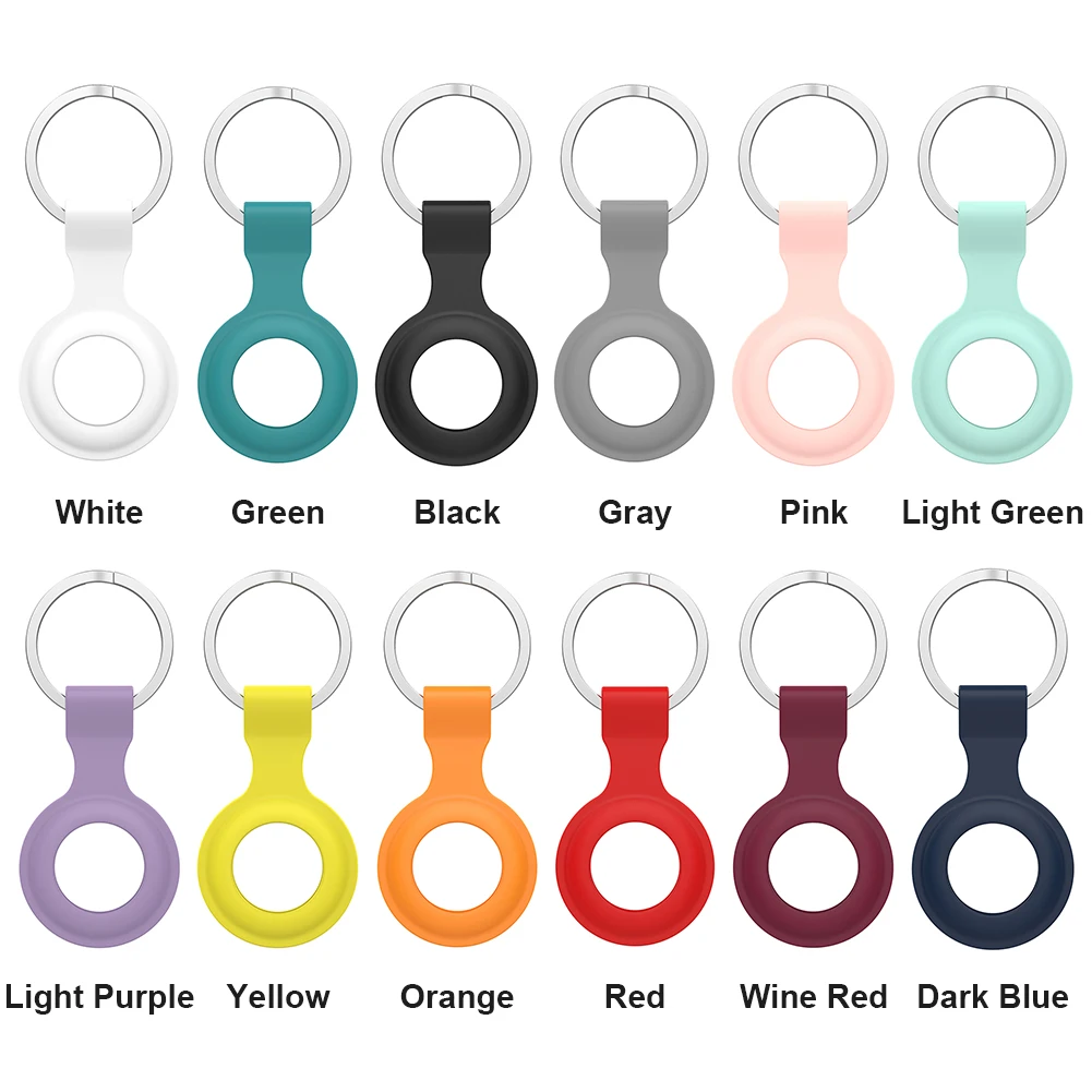 silicone locator tracker cover for apple airtags with keychain protective case smart wearable device accessories free global shipping