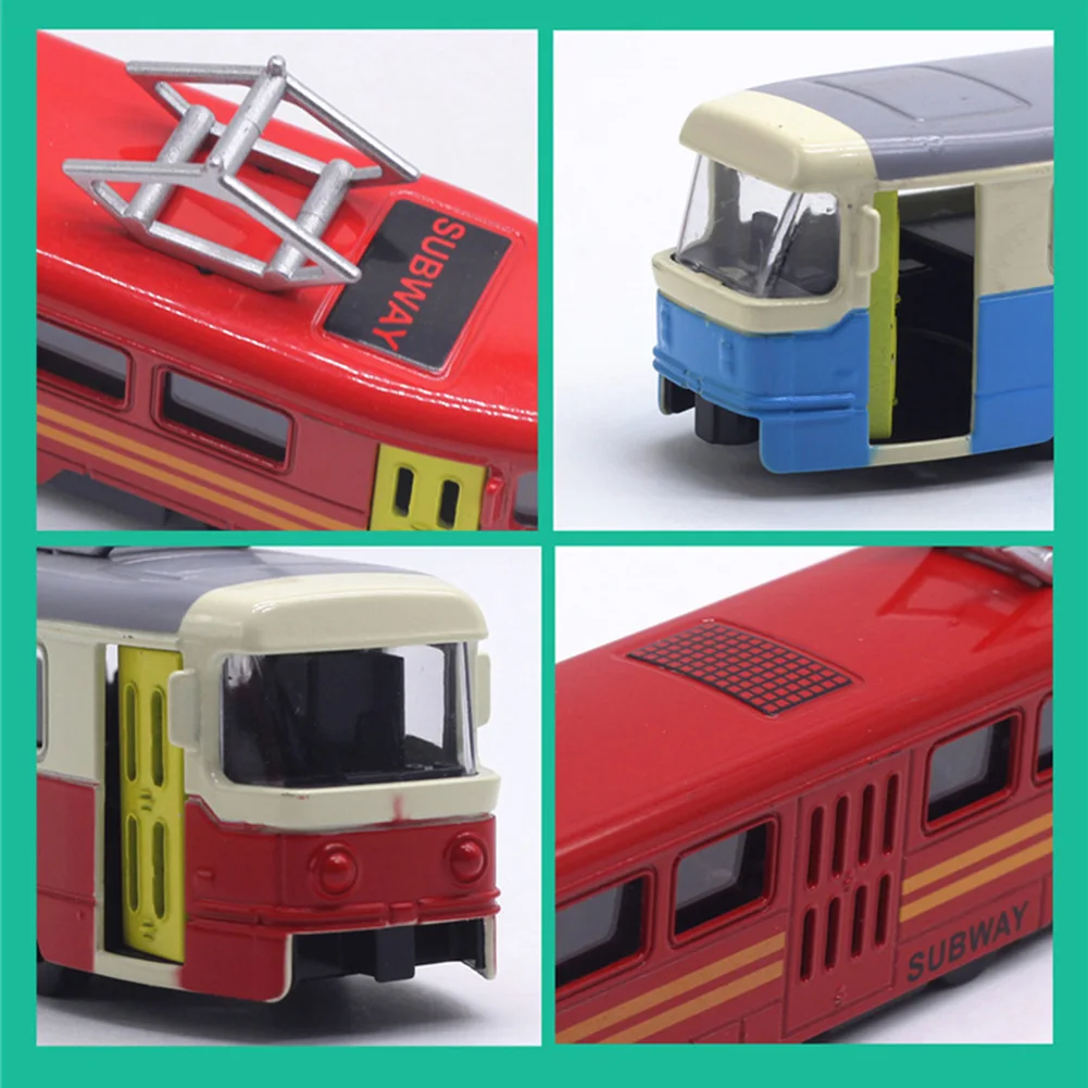 

Kids Train Model Toy Classic Train Tram Diecast Pull Back Model with LED Music Developmental Educational Toy Gift