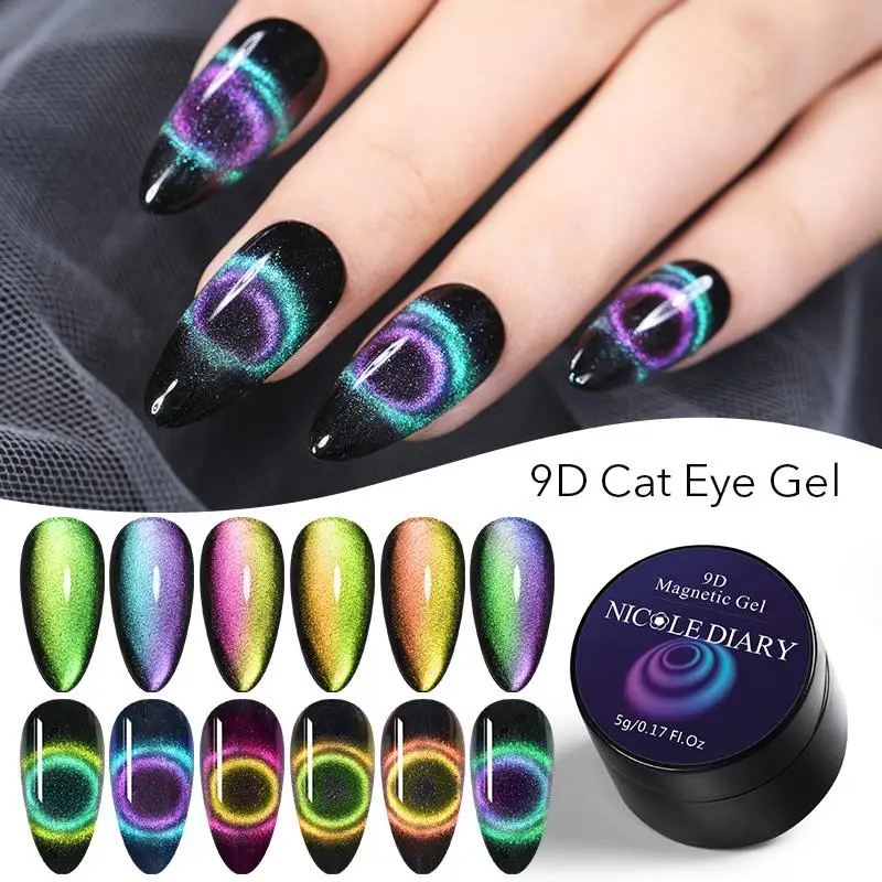 Николь дневник магнит кошачий Магнитный УФ гель для ногтей 9D Эффект Био Гели Soak Off