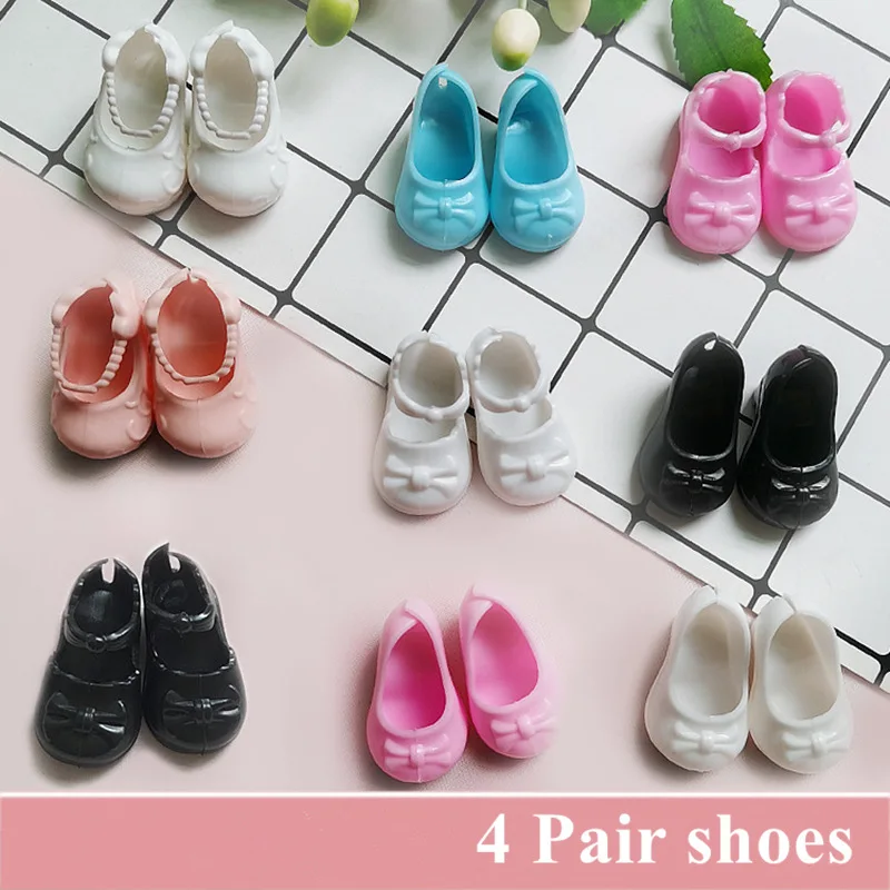 

4 Pairs/Set Shoes Accessories 4.2*2.3cm Sandals for 28cm Fat Dolls High Heels / Flat Shoes 1/6 Bjd Doll Dress Up Toys for Girls