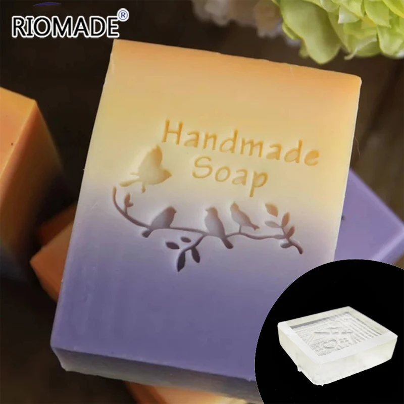 Прозрачный штамп для мыла ручной работы с птицей 4 маленьких птички на ветке