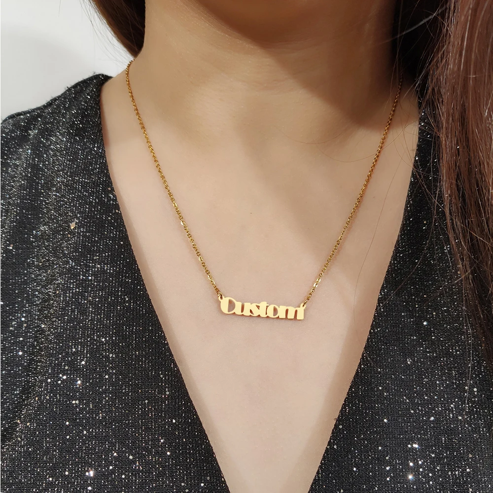 DOTIFI нержавеющая сталь пользовательское имя ожерелье s ручной работы кулон дамы