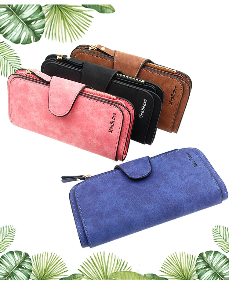 

Women's Wallet Clutches Female Money Credit Card Holder Buckle Student Coin Purse Women's Zipper Clip Wallet Cards Organizer