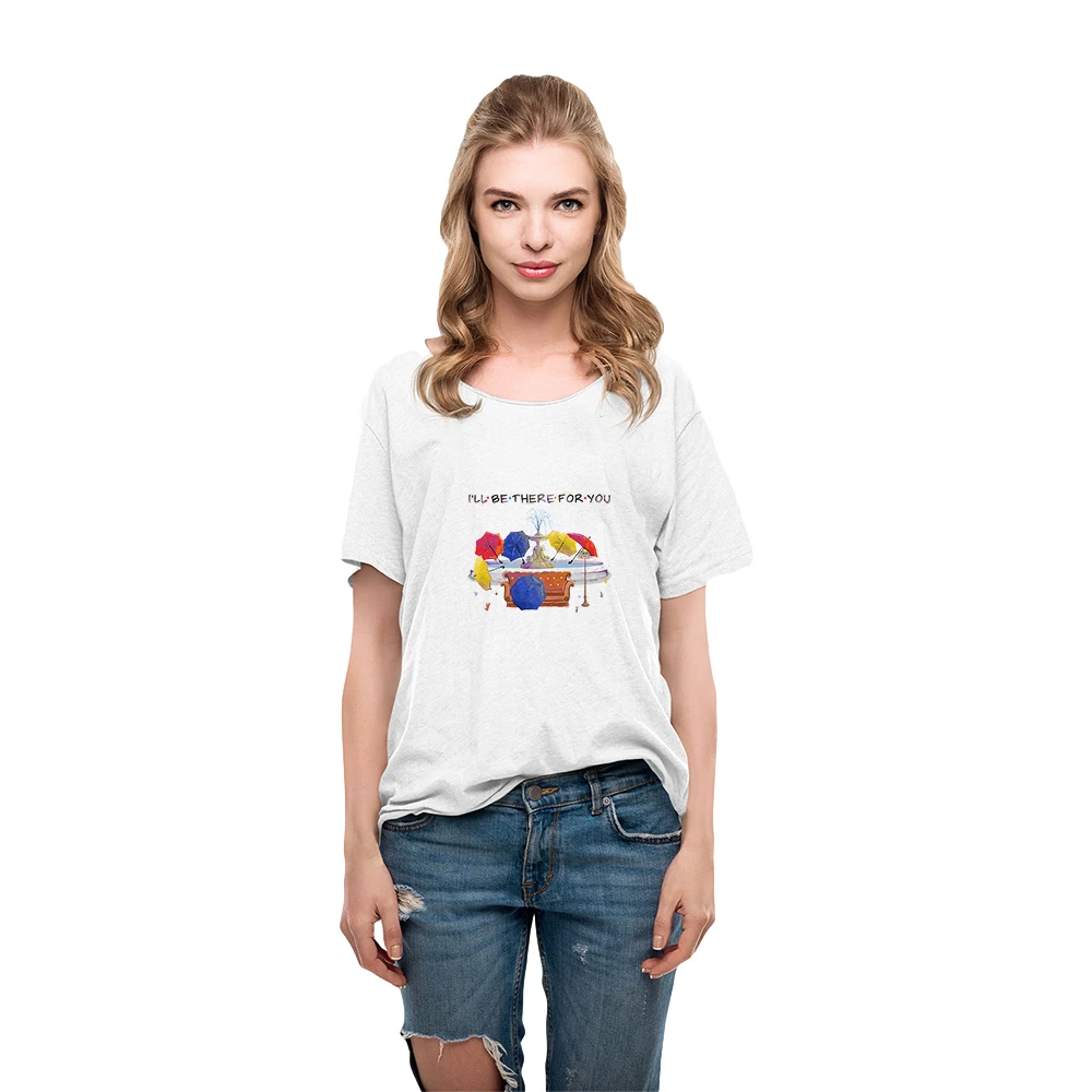 

Friends New Womens Tshirt Vogue Creativity Street Fashion T Shirts I'll Be There For You Letter Oversize White T Shirt Women