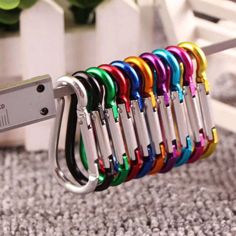 20PCS Aluminum Carabiner Key Chain Clip Outdoor Camping Keyring Snap Hook Water Bottle Buckle Travel Climbing Accessories NEW | Спорт и