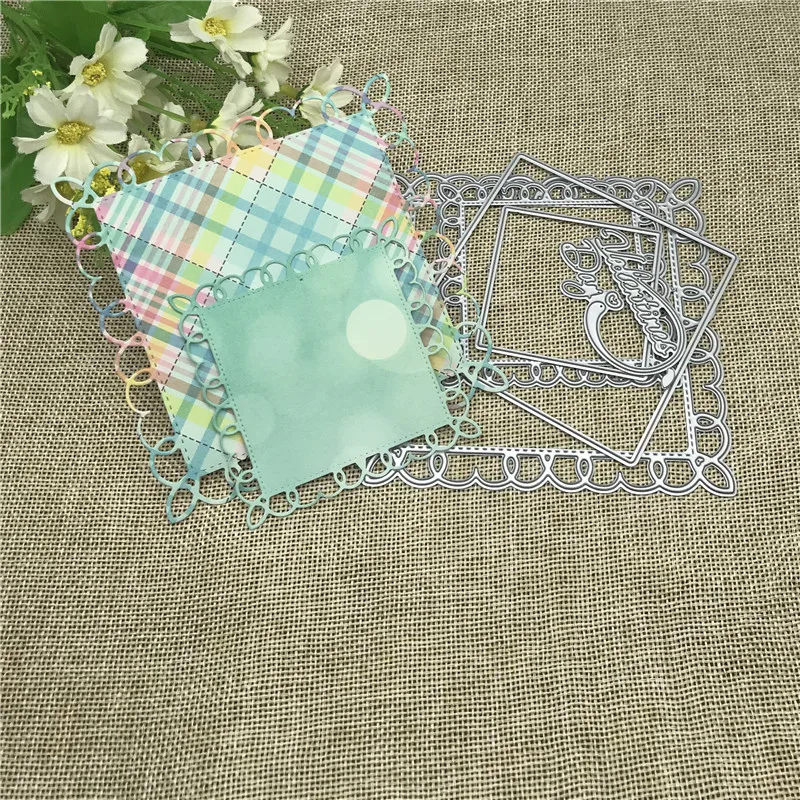 Квадратный фотоальбом декоративные металлические режущие штампы Трафаретный