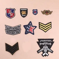 army three bars shoulder embroidery aircraft letters badge patches wholesale iron on five pointed star appliques diy decoration