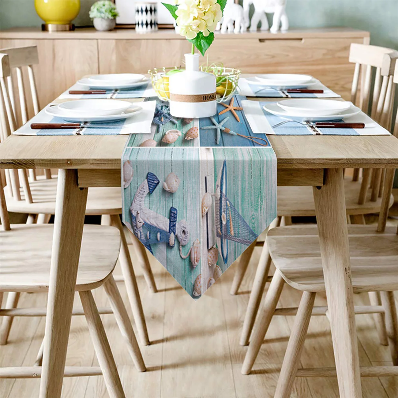 Маяк в средиземноморском стиле морская звезда якорь настольные дорожки скатерти