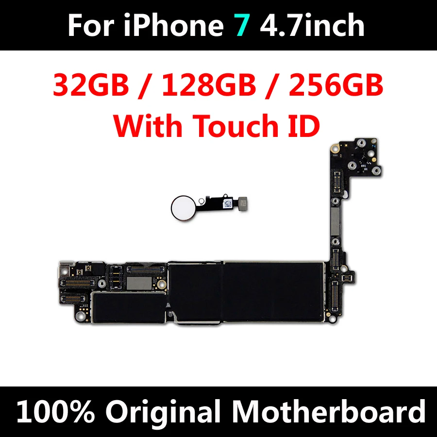 Для iPhone 7 4,7 дюймов Заводская разблокированная материнская плата оригинальная материнская плата с сенсорным ID IOS Полные функции хорошее тестирование