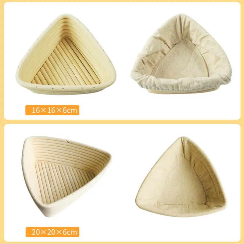 

Rattan Bread Proofing Basket Natural Rattan Wicker Dough Fermentation Sourdough Triangle Bread Basket Backing Tool