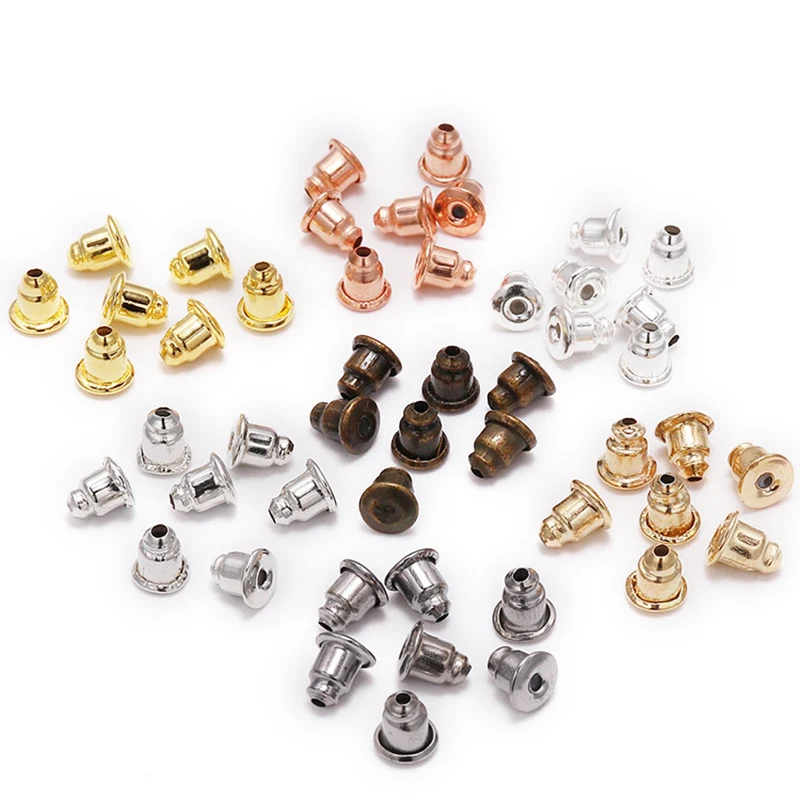 5*6mm 200pcs Earring Studs Backs Stopper Scrolls Ear Findings DIY Blocked caps Earring Backs Stoppers Ear Accessories Supplies