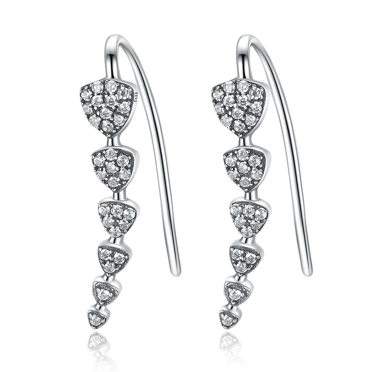 SPE4 Luxury 925 Sterling Silver Geometric Long Tassel Circle AAA Zircon Drop Earrings for Women Jewelry DZ | Украшения и