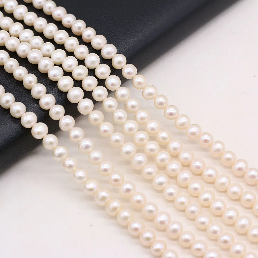 

2021 Natural Freshwater Pearl Beaded Punch Round Beads for Jewelry Making Necklace Bracelet Exquisite Gifts Size 7-8mm Long 36cm