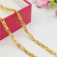 solid choker chain gold filled classic men necklace trendy jewelry gift