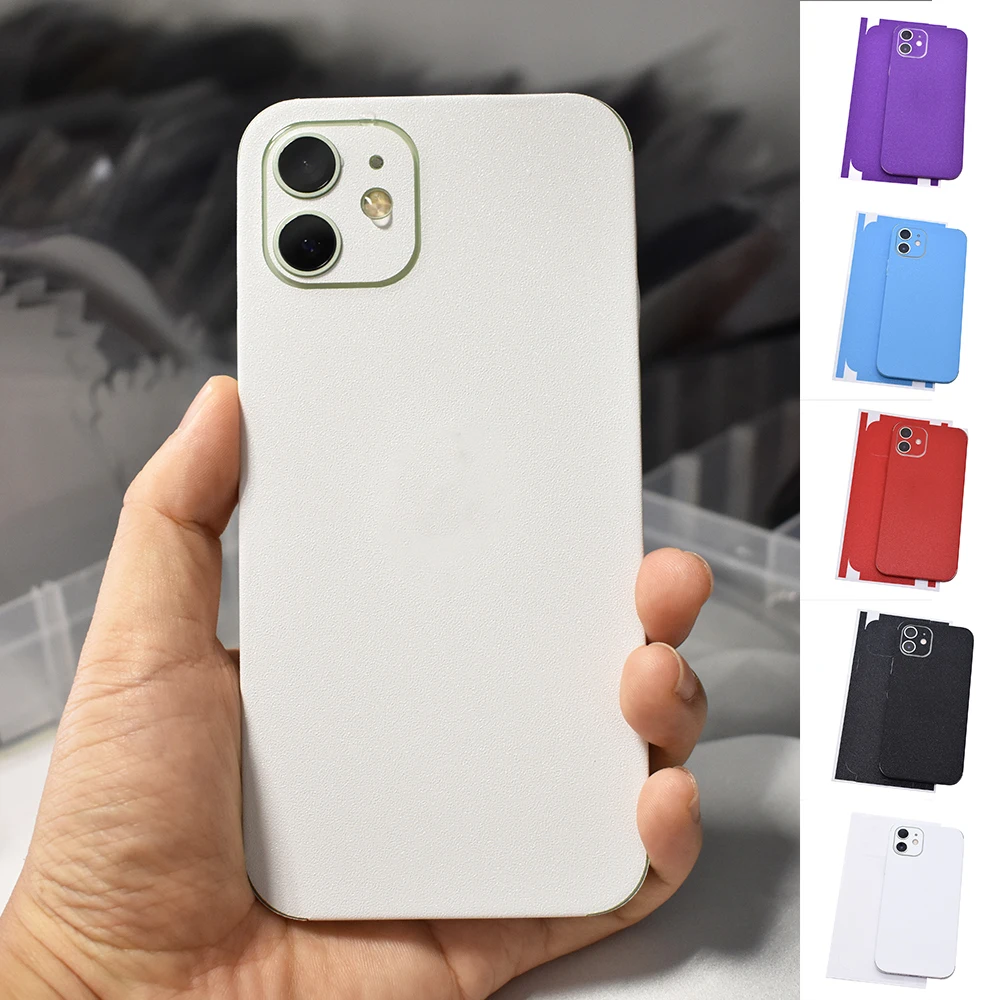 

Logo Cutout Frosted Shining Full Wrapped Protective Cover Skin Sticker for iPhone 6 6s X XR XS 7 8 Plus 11 12 13 Pro Max Mini