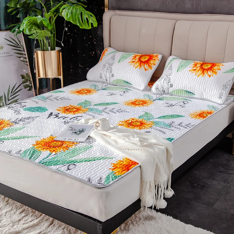 Чехол для матраса С КАКТУСОМ в тропическом стиле шелковистый латексный холодный