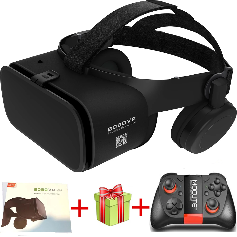 Красный Новые Bobo vr Z6 VR очки беспроводные Bluetooth наушники VR очки Android IOS Удаленная реальность VR 3D картонные очки - Цвет: Красный