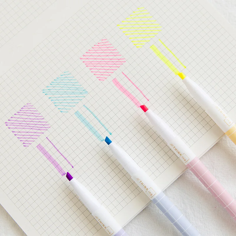 6 цветов/набор двуглавый Дизайн Цветной текстовыделитель Многофункциональный