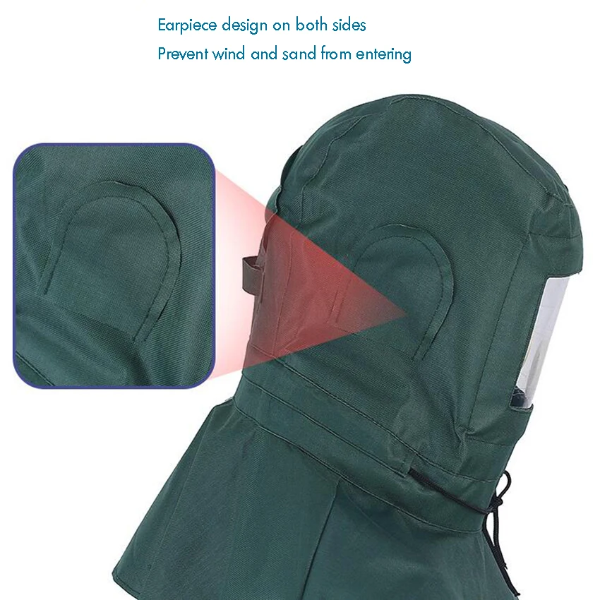 Full Face Protective Hat with Breathing Valve Replaceable PC Lens Neck Elastic Rope Canvas Industry Anti-dust Cap | Безопасность и