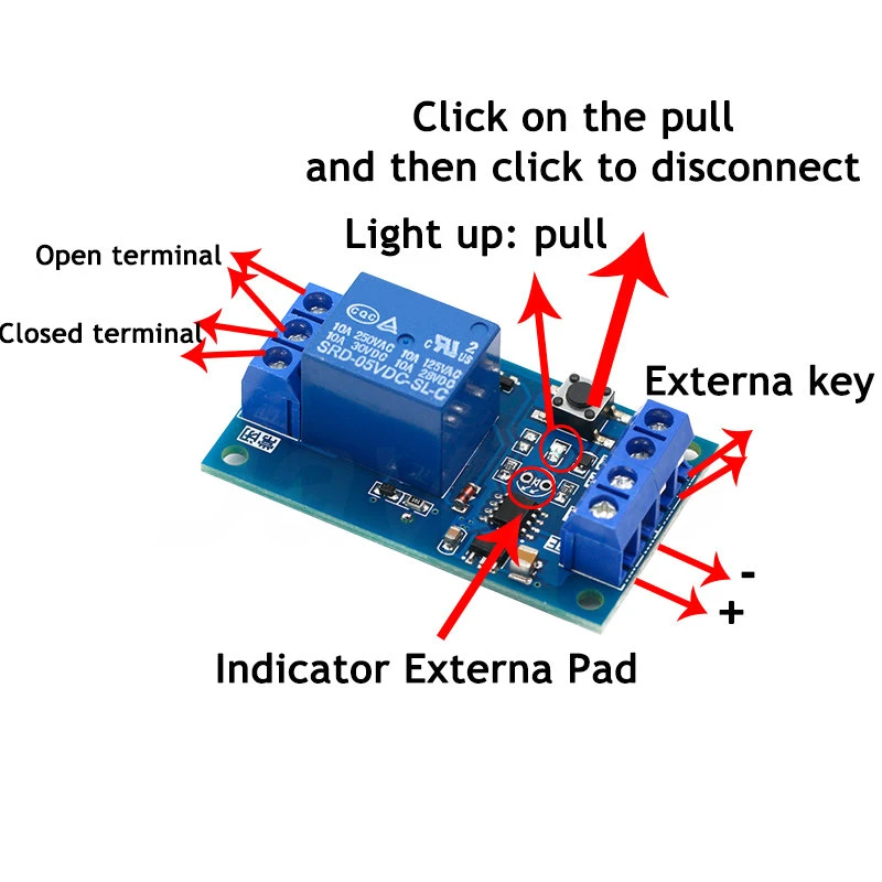 Однокнопочный релейный модуль автомобильный переключатель запуск и остановка