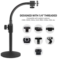 flexible 360%c2%b0 rotation webcam stand with 14 thread desktop web camera tripod gooseneck stands holder for logitech web cam