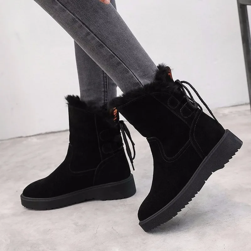 PZMYCS/2019 зимние женские ботинки из овечьей кожи и замши с подкладкой натуральной
